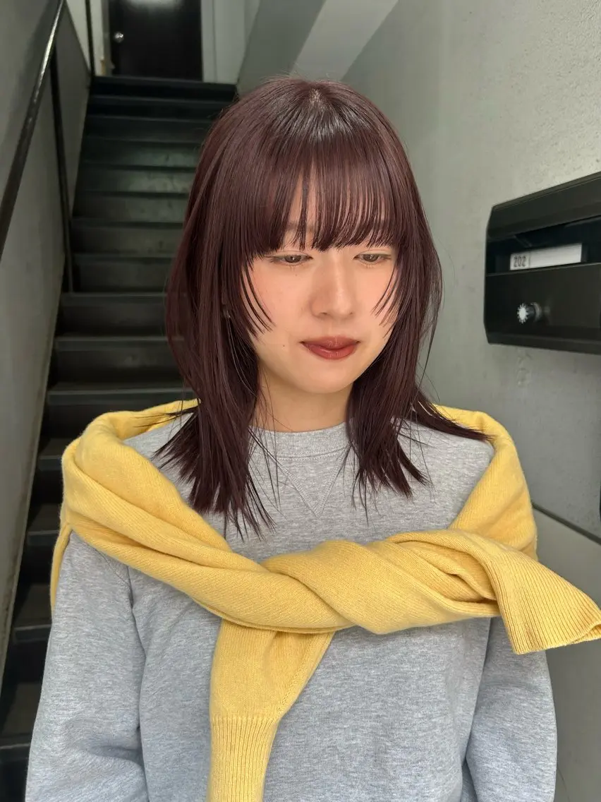 ミディアム カット ヘアカラー Sora/レイヤー/ 似合わせカラー🤎のヘアスタイル