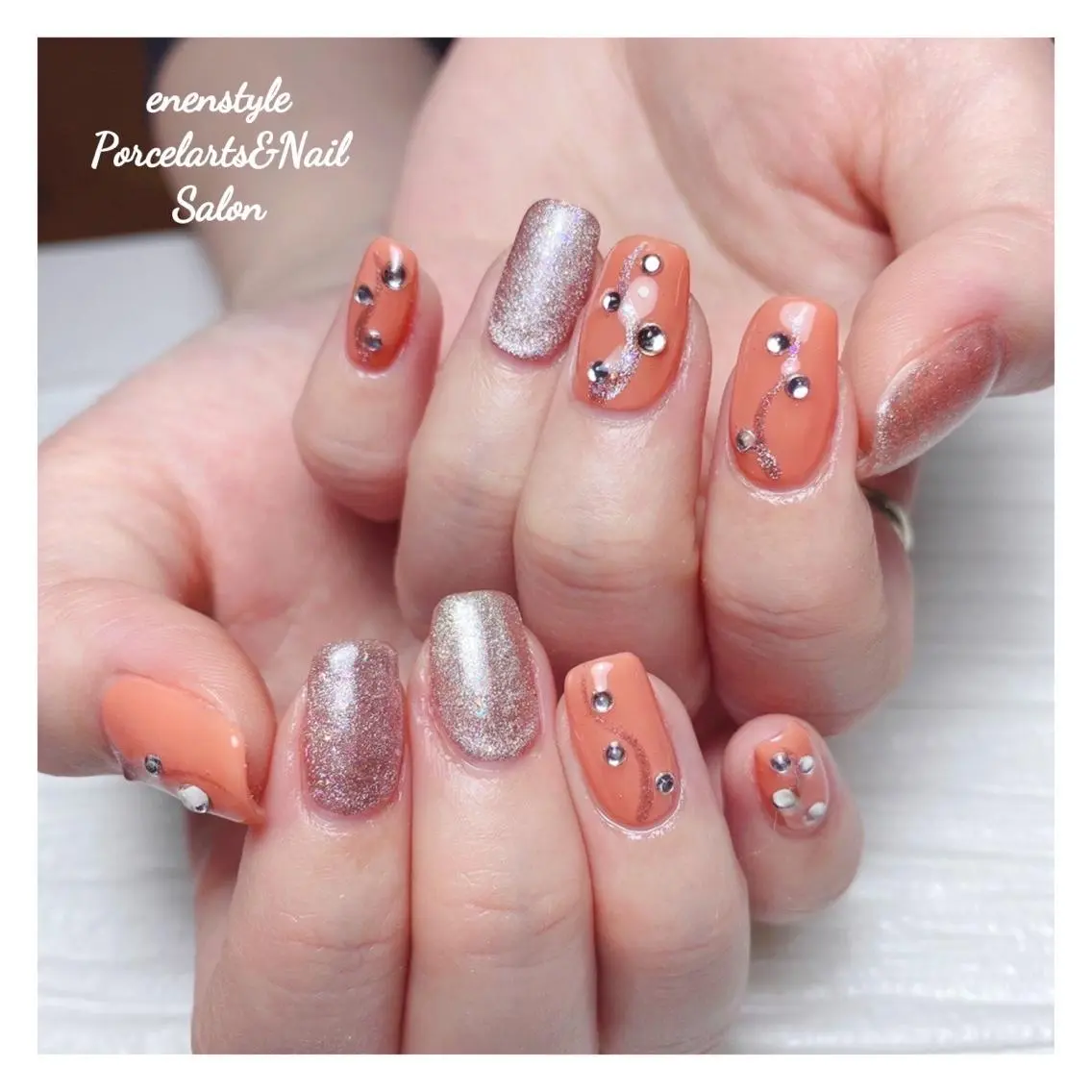 ミディアム ネイル 🐾enen style 🐾のネイルデザイン