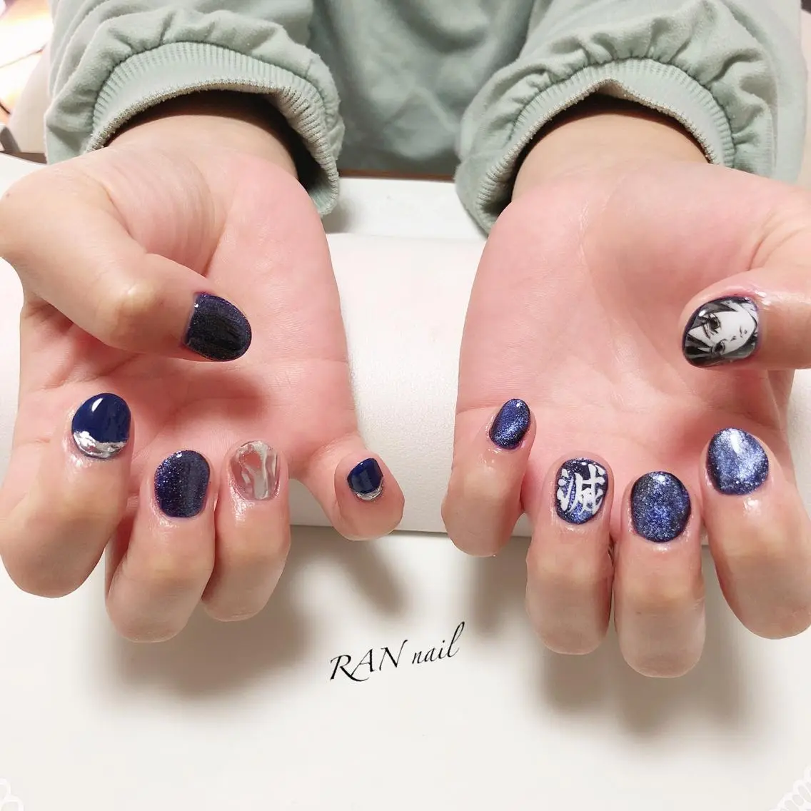 ネイル ブルー ミラーネイル 冬ネイル その他(ネイル) RAN nailのネイルデザイン