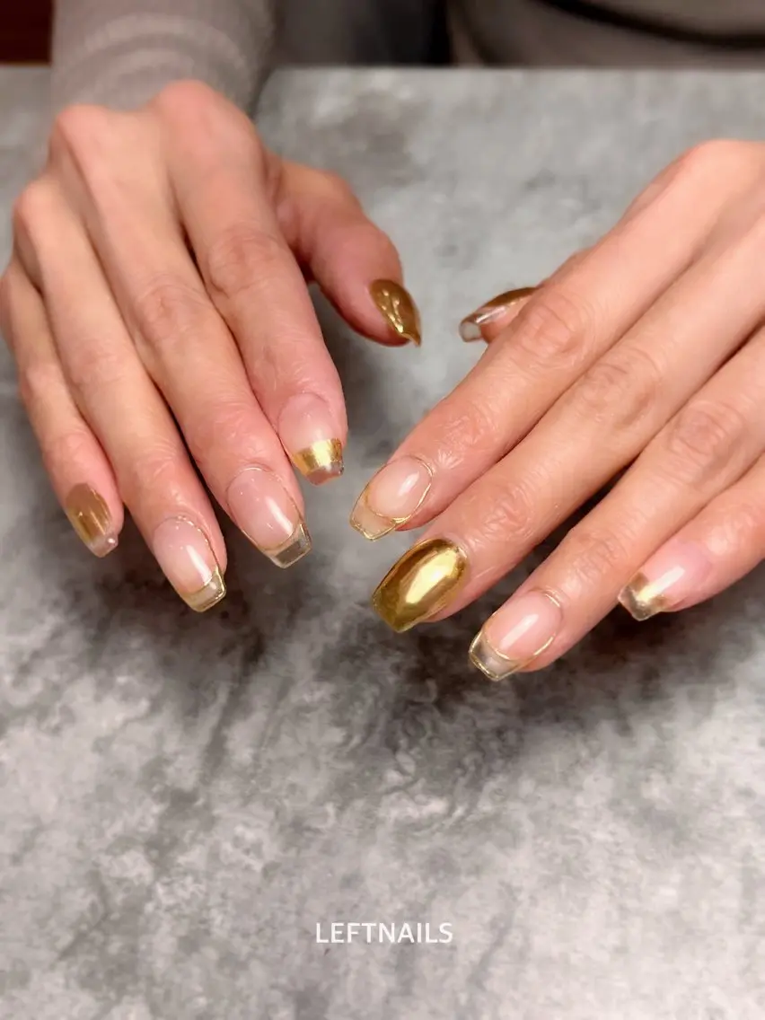 ネイル ミラーネイル ハンドネイル LEFTNAILS フィルインニュアンスのネイルデザイン