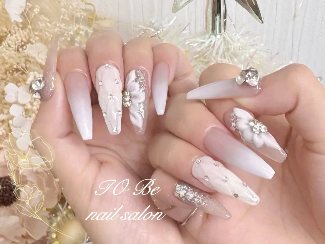 ロング ハンドネイル Nail Salon To Be珈月のネイルデザイン