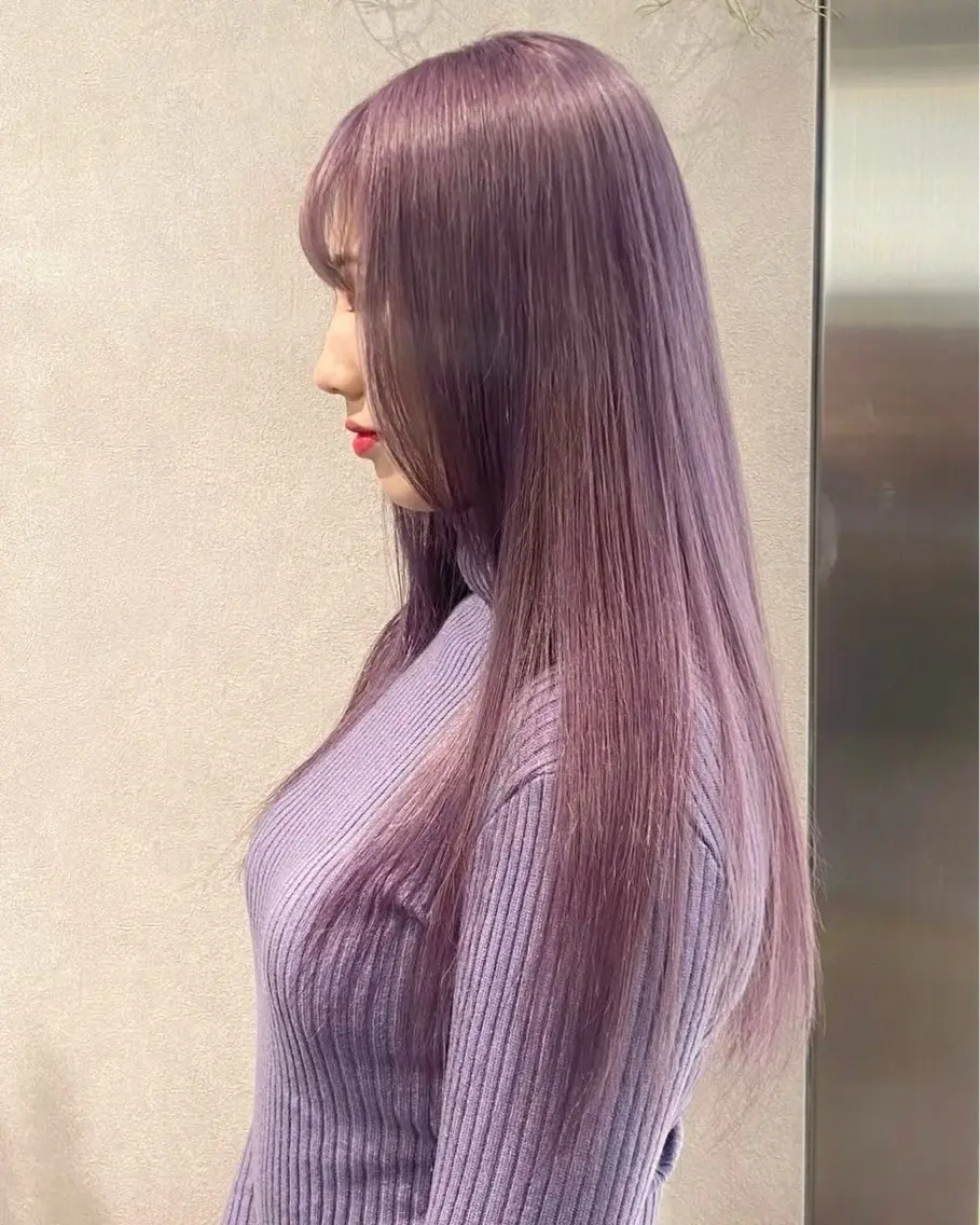 カラー ラベンダーカラー ピンクカラー ピンクラベンダー ヘアカラー 透明感モテスタイル 💞SHIORI💞のヘアスタイル