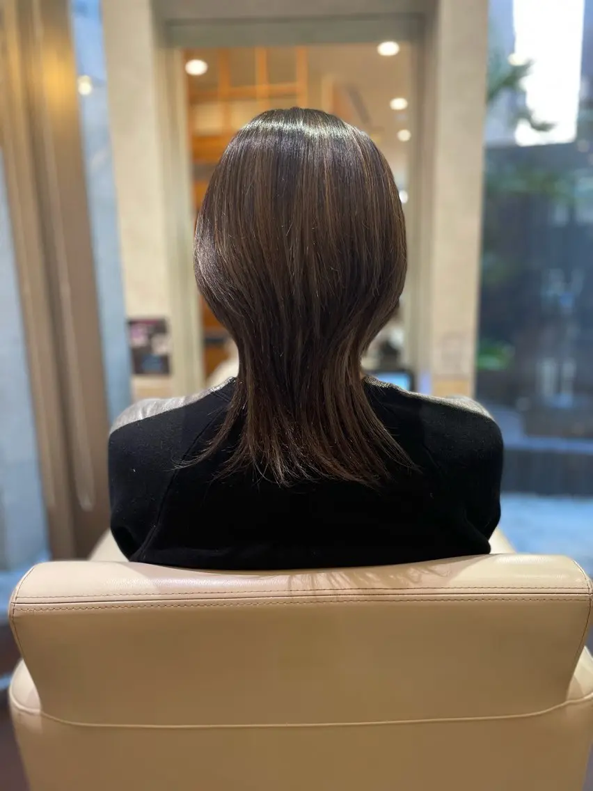 カラー ハイライトカラー 扇 空のヘアスタイル