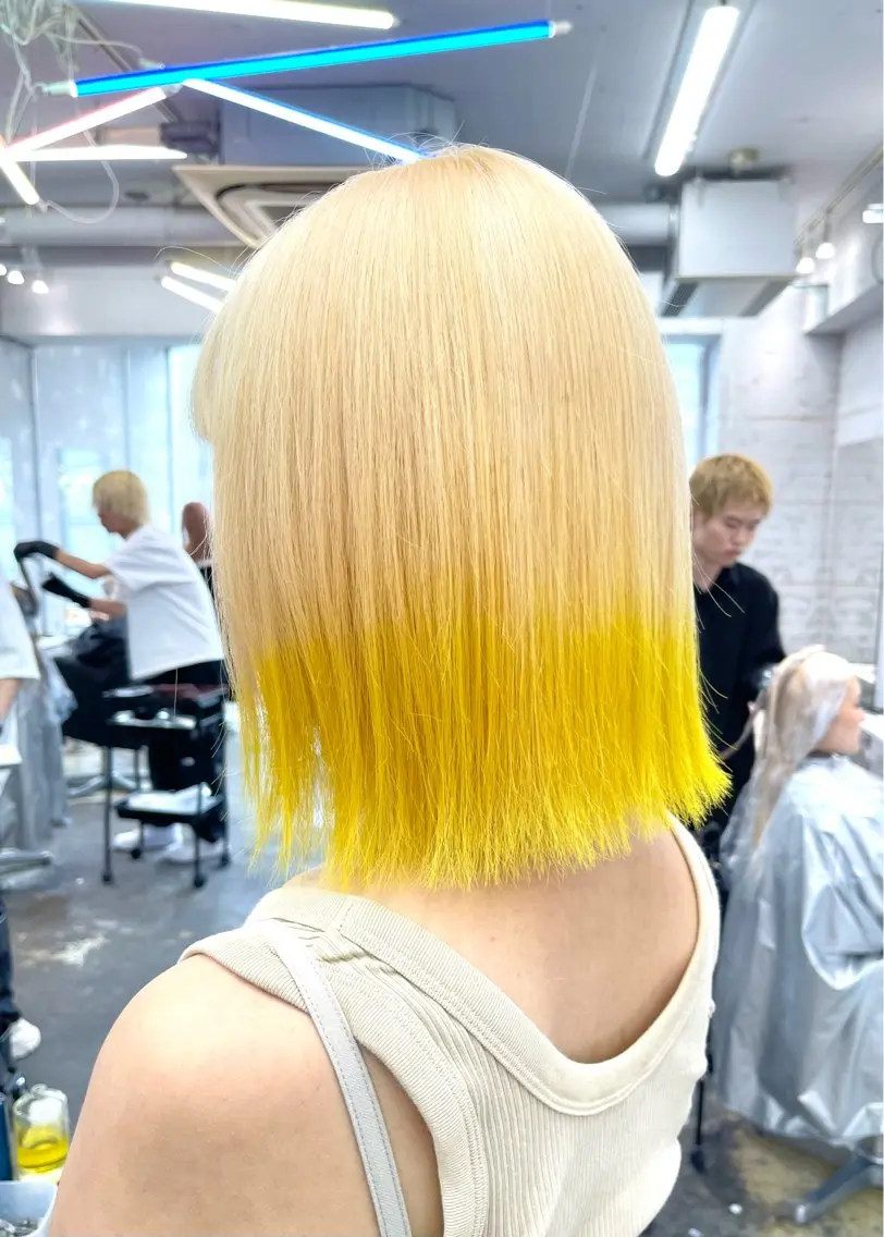 ミディアム カラー ハッシュカット/ハイ トーン/HIROKIのヘアスタイル