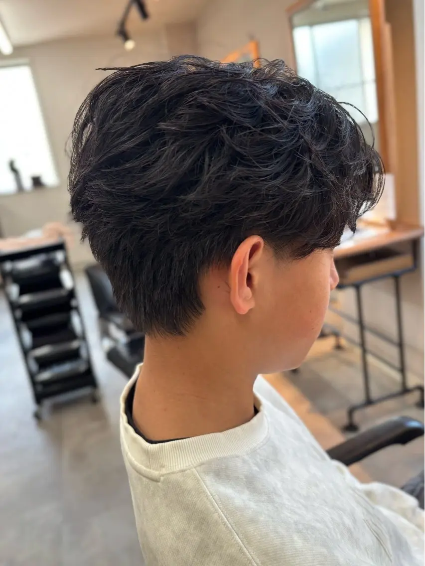 パーマ メンズ フェザーパーマ メンズパーマ 保立フェザーパーマ 大人メンズヘア船橋駅のヘアスタイル