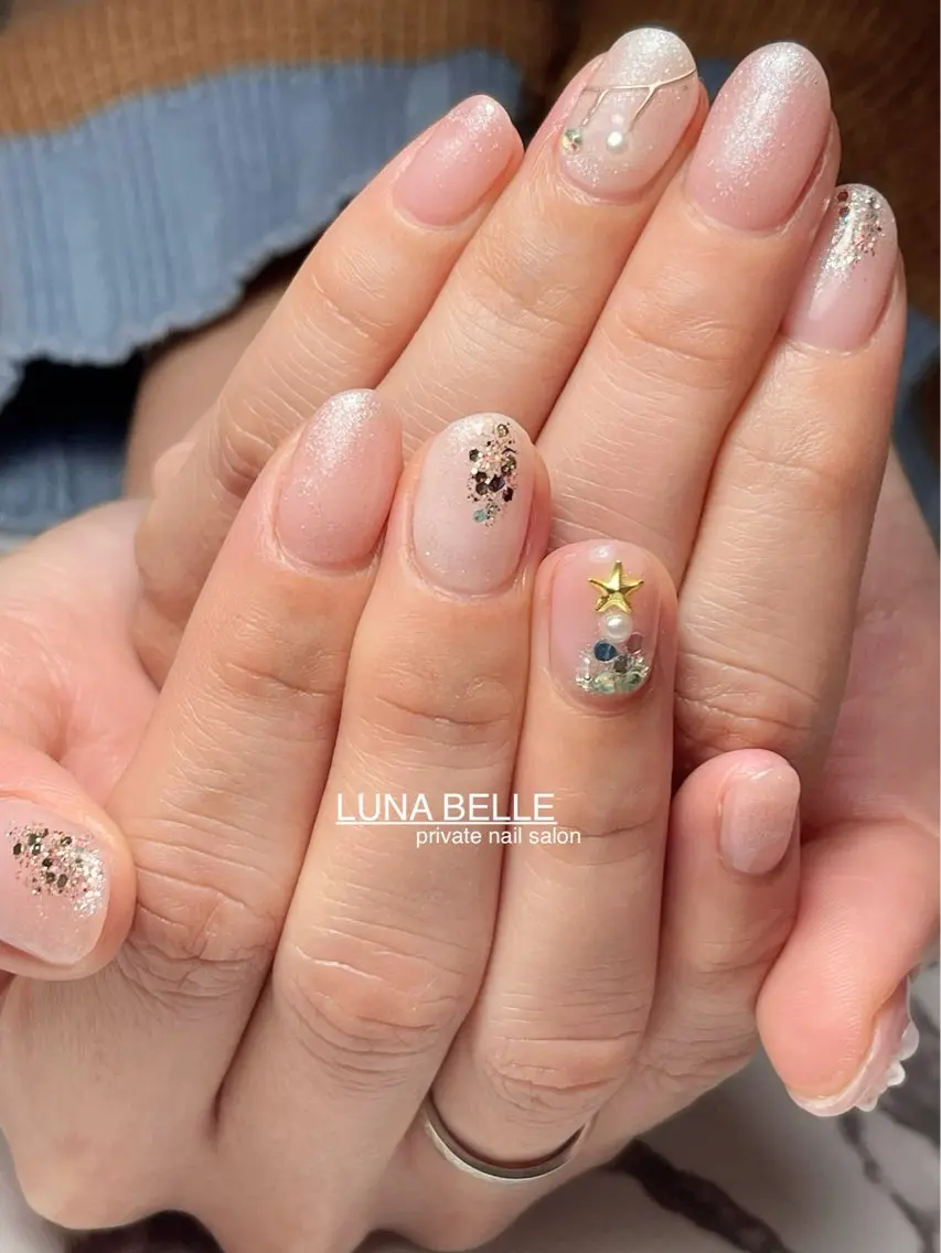 ネイル 冬ネイル クリスマス ハンドネイル LUNA BELLEのネイルデザイン