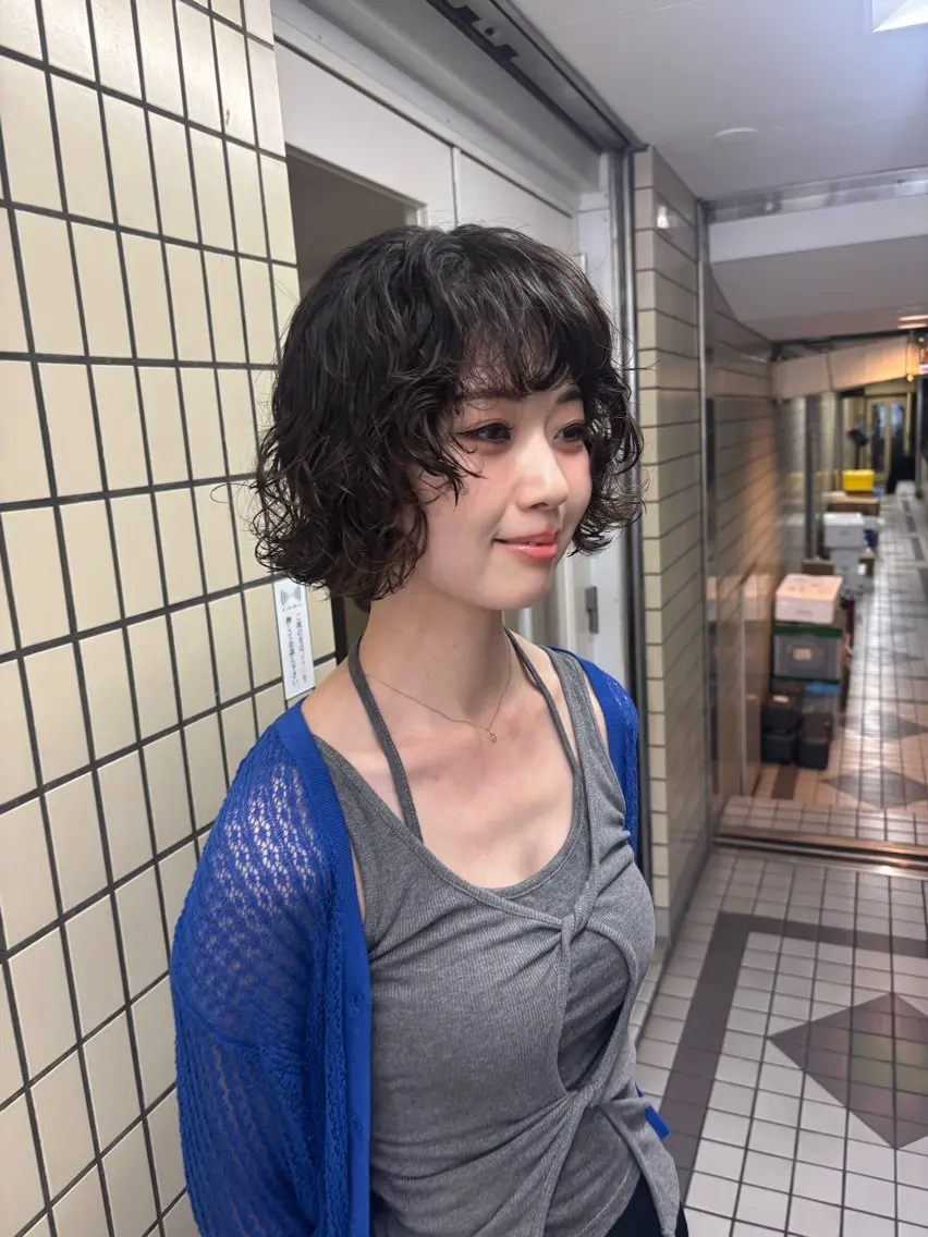 ミディアム パーマ カット パーマ kaito パーマ募集！🙌のヘアスタイル