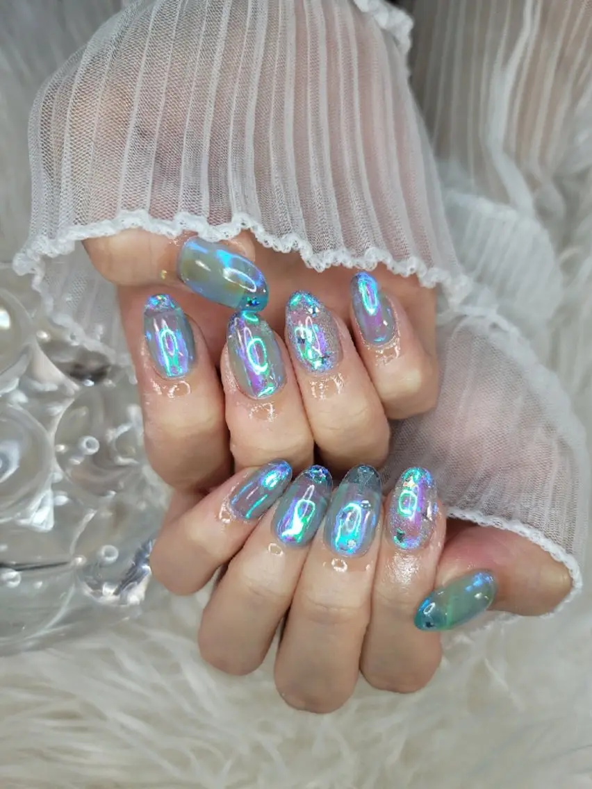 ネイル 氷ネイル・うるうるネイル . MAKI NAILのネイルデザイン