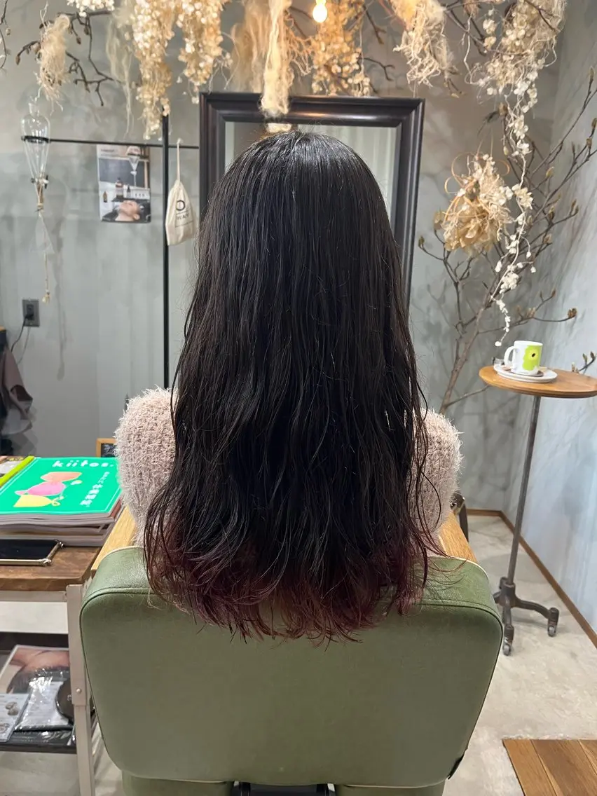 ロング カラー ブリーチ ピンクカラー フクウラ ミホのヘアスタイル