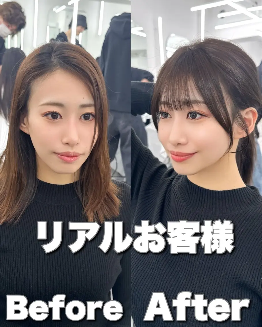 セミロング 顔周りカット カット ヘアカラー トリートメント 顔周り特化/韓国ヘア /レイヤー/吉野幸大のヘアスタイル