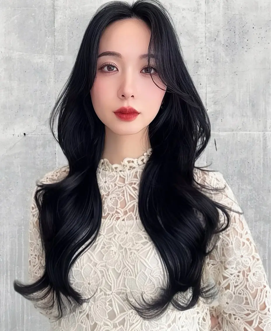 ロング カラー ヘアアレンジ レイヤー/髪質改善 縮毛/ハッシュカットのヘアスタイル