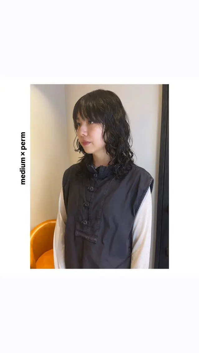 ミディアム パーマ ミディアムパーマ カット パーマ トリートメント hiro【沿線で叶う 似合わせhair】のヘアスタイル