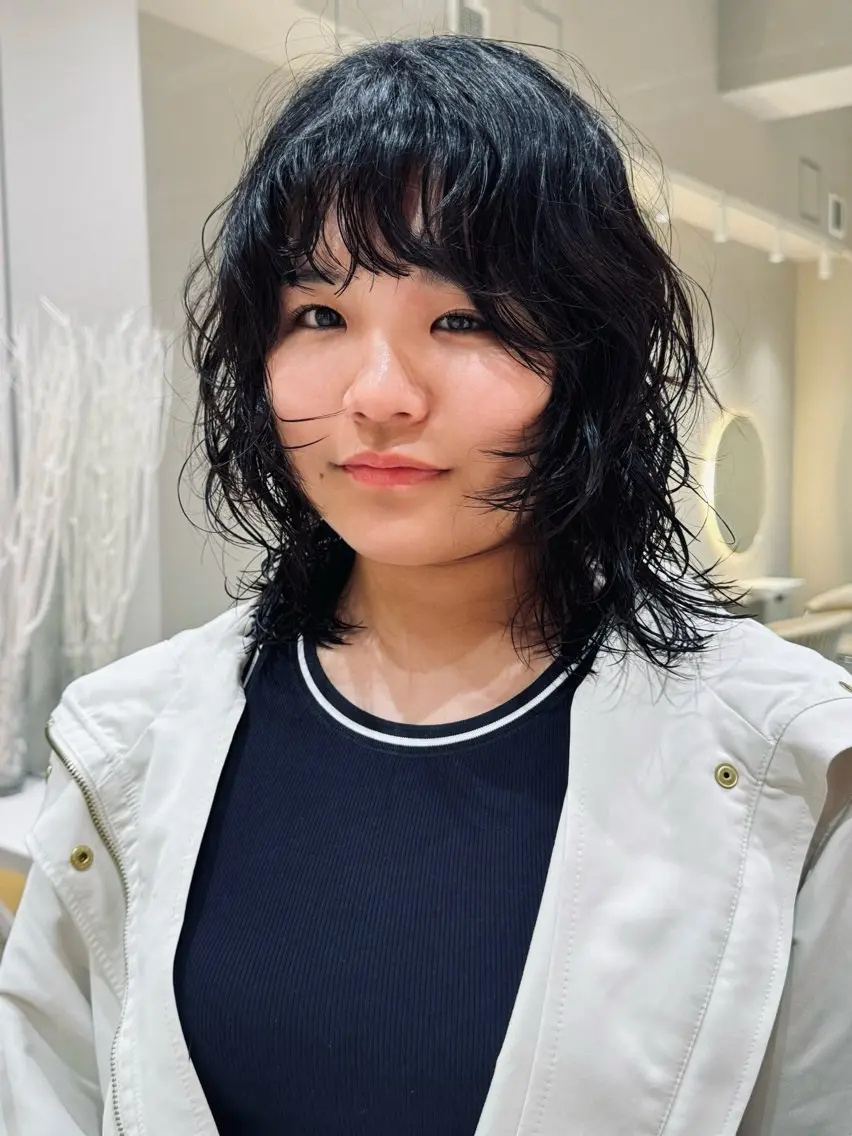 セミロング カット ヘアカラー パーマ 🩵縮毛矯正・ボブ 岩原朋也🩵のヘアスタイル
