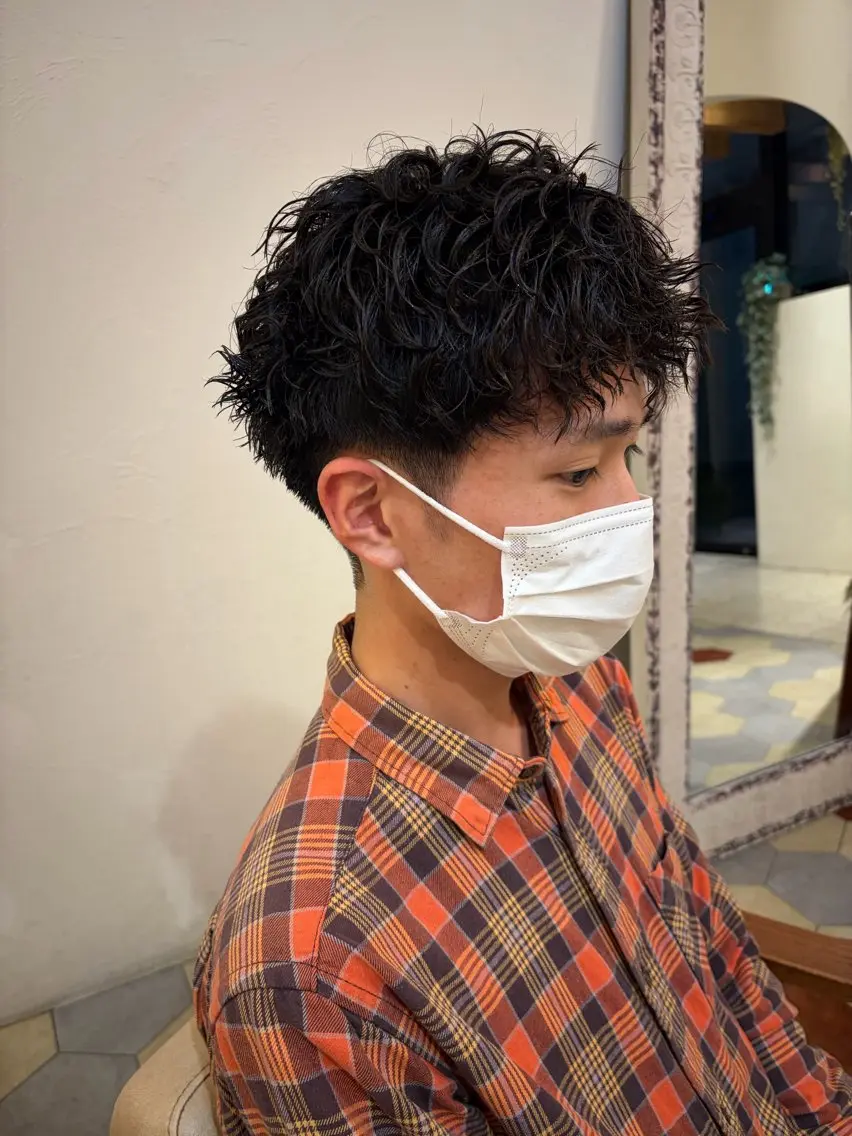 パーマ メンズ カット パーマ 菊池大一 溝の口パーマのヘアスタイル