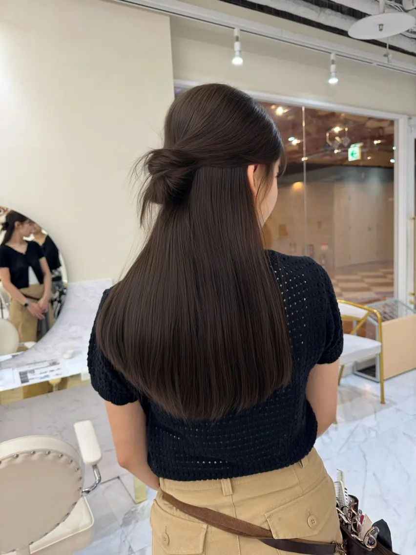 ロング カラー ヘアアレンジ アッシュ アッシュブラウン ブリーチ ブラウンカラー 透明感カラー カット ヘアカラー トリートメント 髪質改善×レイヤー 🫧松野力也のヘアスタイル