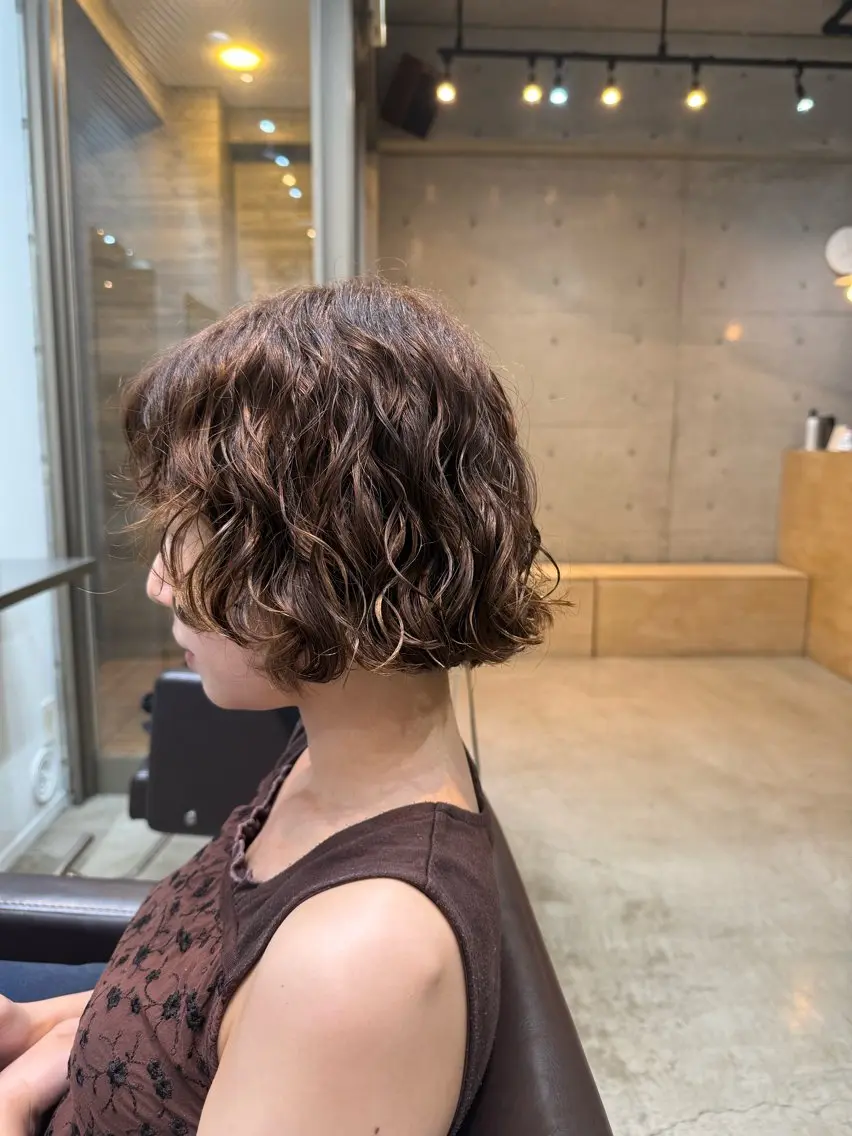 ショート カット ヘアカラー パーマ トリートメント 🌿朝5分でお洒落 パーマスタイル🌿のヘアスタイル