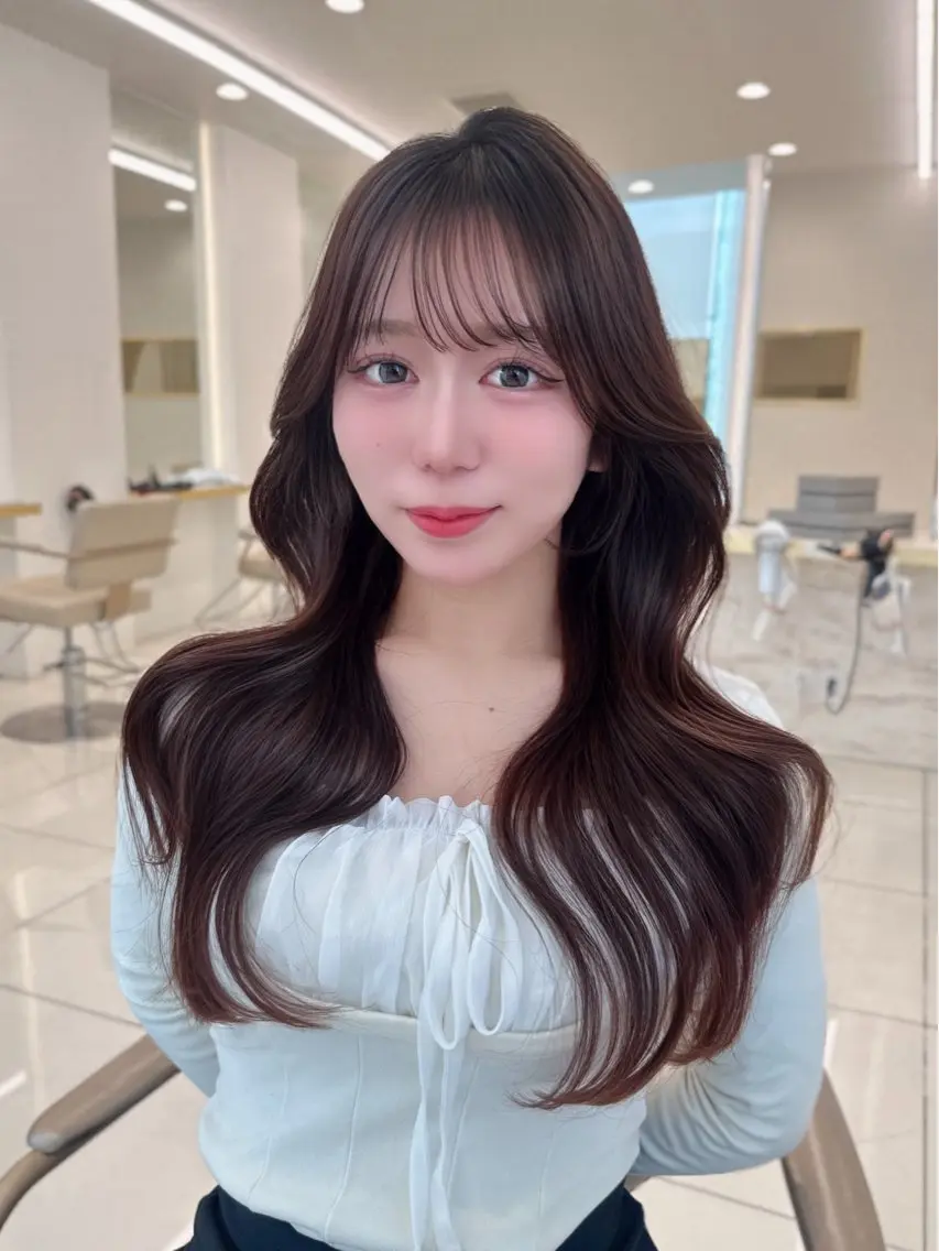 セミロング 🍑韓国風レイヤー 🍑莉子のヘアスタイル