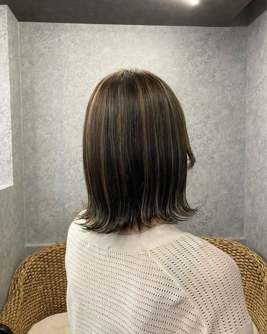 ミディアム カラー ハイライトカラー ハイライト ヘアアレンジ/ カラー/hazukiのヘアスタイル