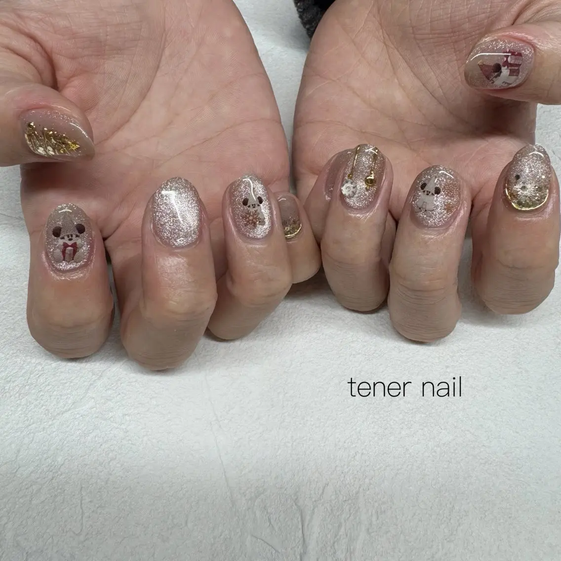 ネイル アートネイル 冬ネイル クリスマス ハンドネイル テネルネイル tener nailのネイルデザイン