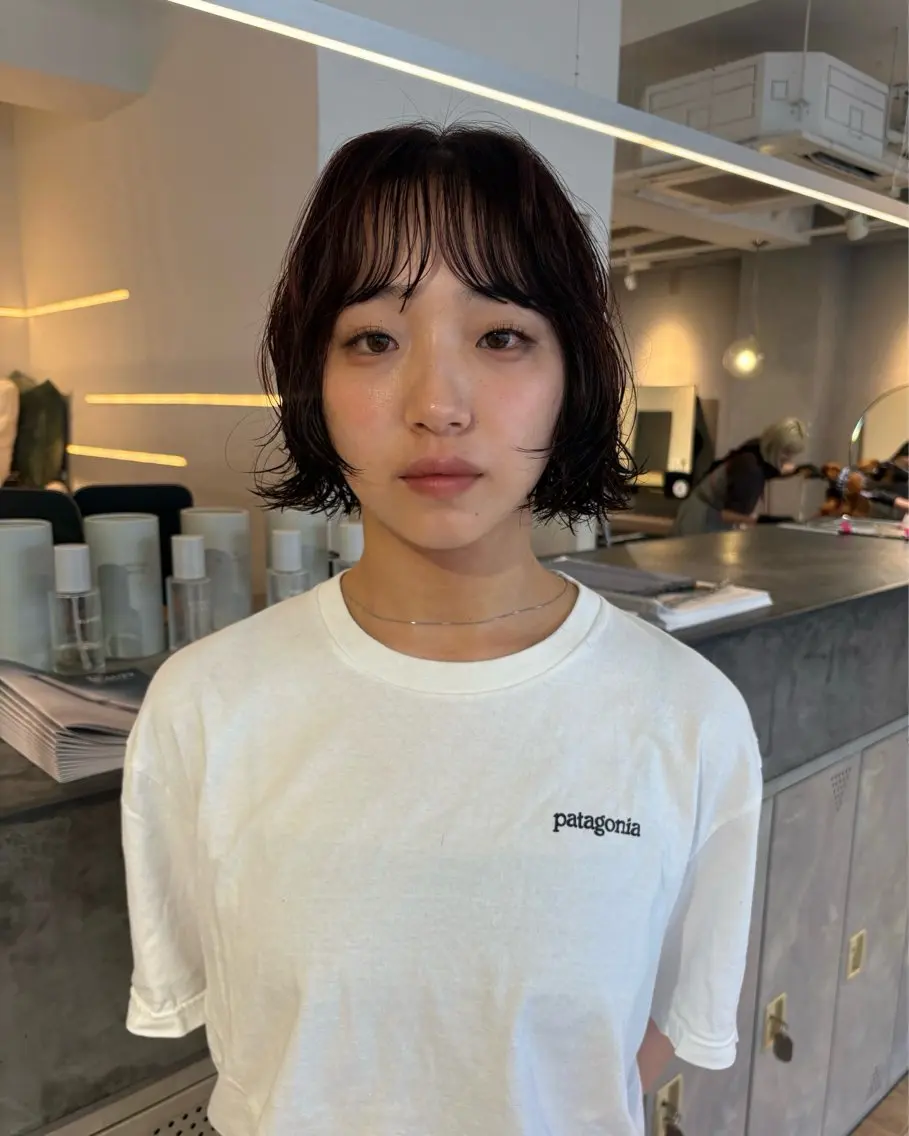ショート パーマ カット パーマ 大阪|似合わせパーマ ヤマシタミウ🌀のヘアスタイル