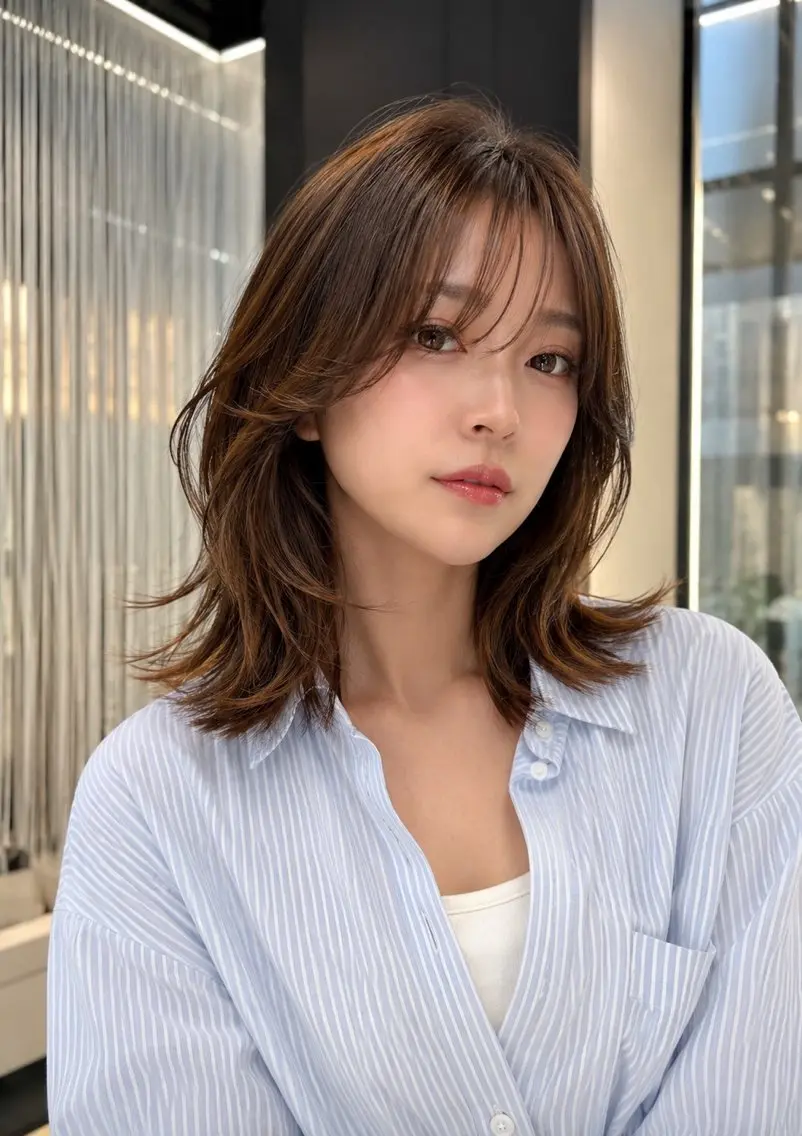 ミディアム 【レイヤーカット】 関根【コテ巻パーマ】のヘアスタイル