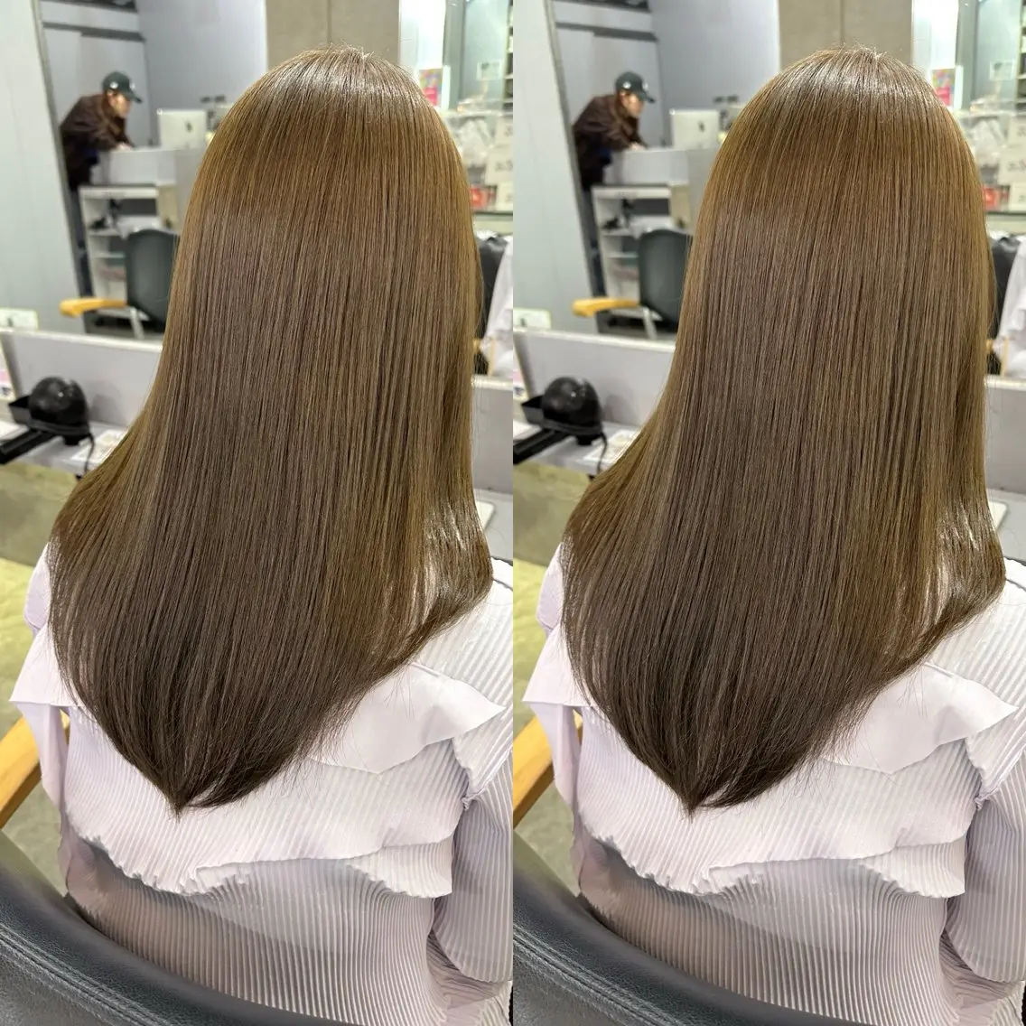 ロング カラー オリーブカラー 髪質改善 縮毛矯正 トリートメント 酸性ストレート カット ヘアカラー トリートメント 髪質改善🩵縮毛矯正 代々木/木下のヘアスタイル