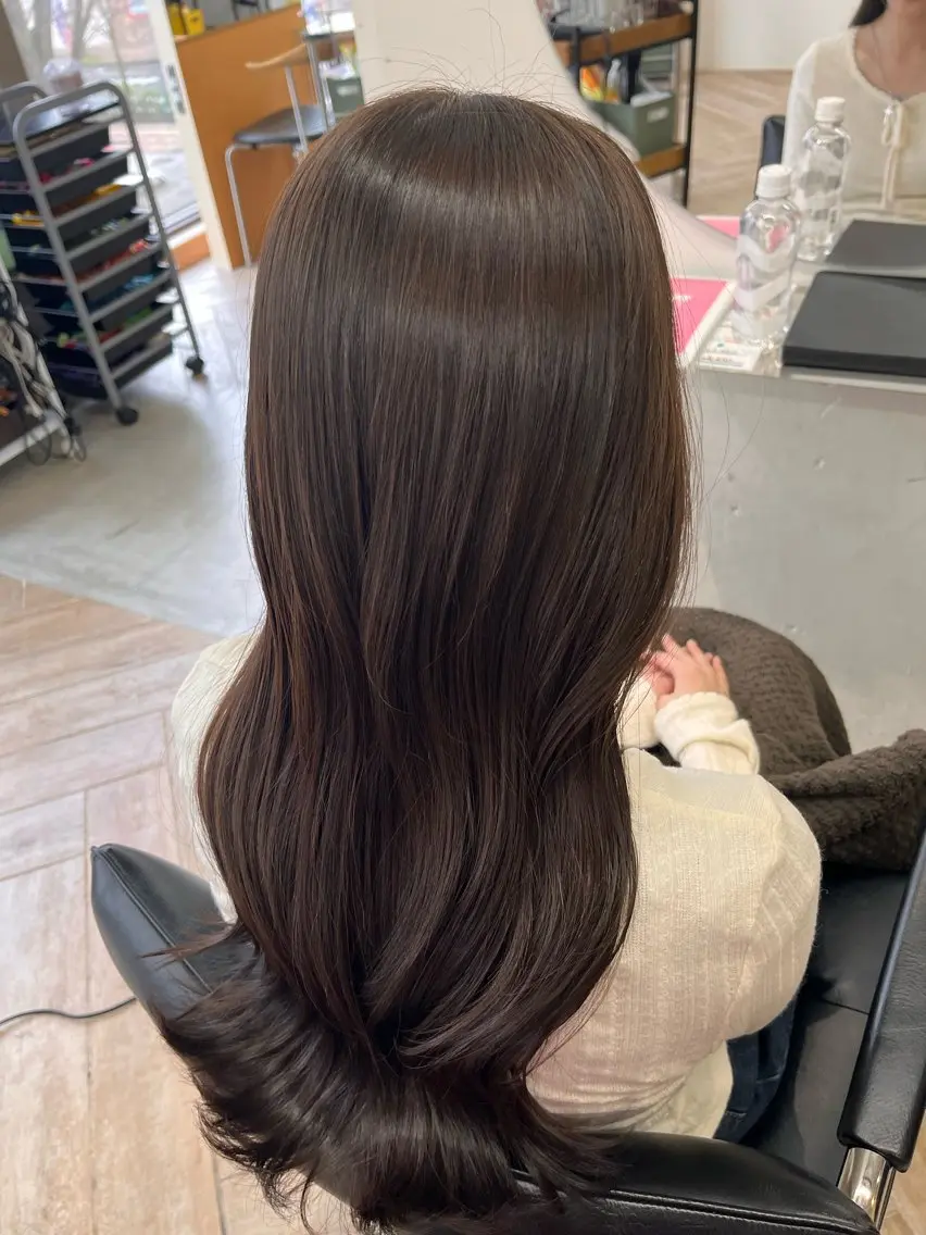 ロング カラー ベージュカラー ブリーチ ダブルカラー ブリーチなしカラー 縮毛/パーマ/カラー LUVISM佐藤里咲のヘアスタイル