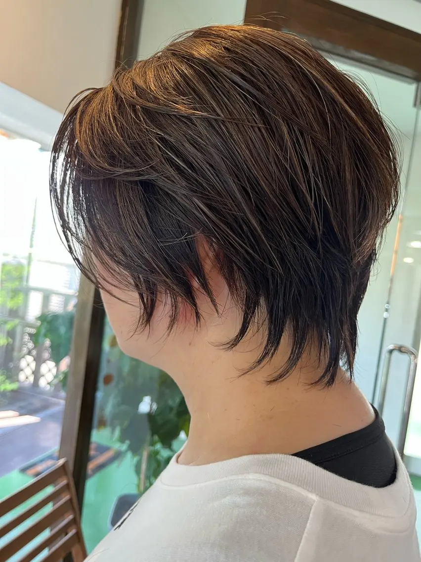 ショート カラー ハイライトカラー ハイライト カット ヘアカラー 似合わせパーマ/ 山本銀次郎のヘアスタイル