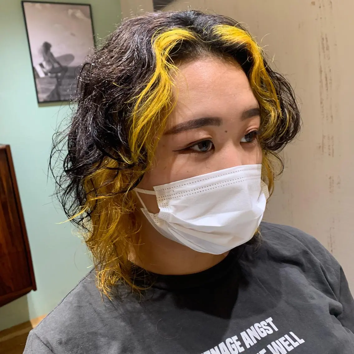ミディアム カラー ミディアムパーマ ウルフカット 【ロングウルフカット 姫カット】伊藤裕哉のヘアスタイル