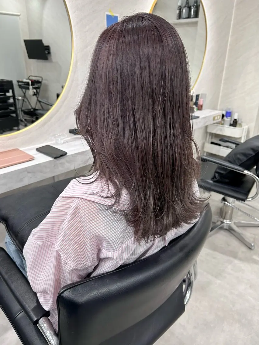 ロング カラー カット ヘアカラー トリートメント 髪質改善will hairdesignのヘアスタイル