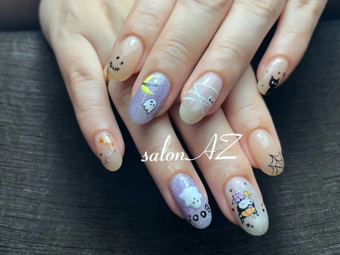 ネイル アートネイル 長さ出し フットネイル フレンチネイル ジェルネイル ハンドネイル salon AZのネイルデザイン