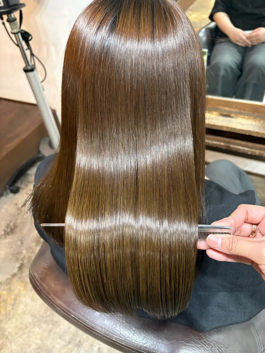 ロング トリートメント カット 縮毛矯正 トリートメント Joliefille 高石店　かすみのヘアスタイル