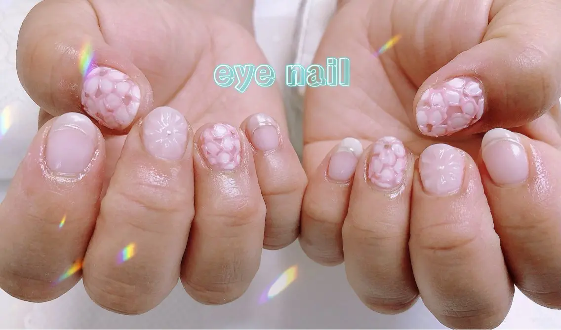 ネイル マットネイル ピンク 春ネイル Eye nailのネイルデザイン