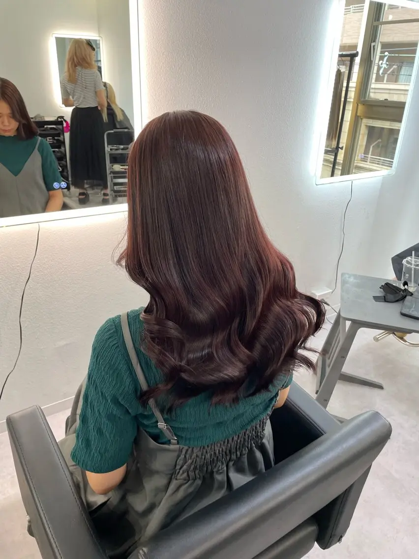 ロング カラー ヘアアレンジ レッドカラー Cielro/ダブル カラー/西田咲希のヘアスタイル