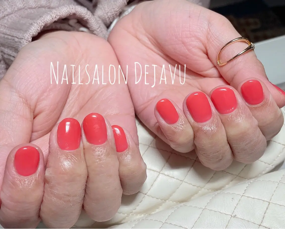 ネイル アートネイル ワンカラーネイル ショートネイル シンプルネイル ハンドネイル Nail salon Dejavu 🌿のネイルデザイン