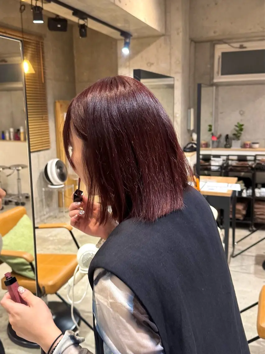 ショート カラー ヘアアレンジ カット ヘアカラー トリートメント ヘッドスパ 顔まわり/艶カラー/ 🤎himari🤎のヘアスタイル