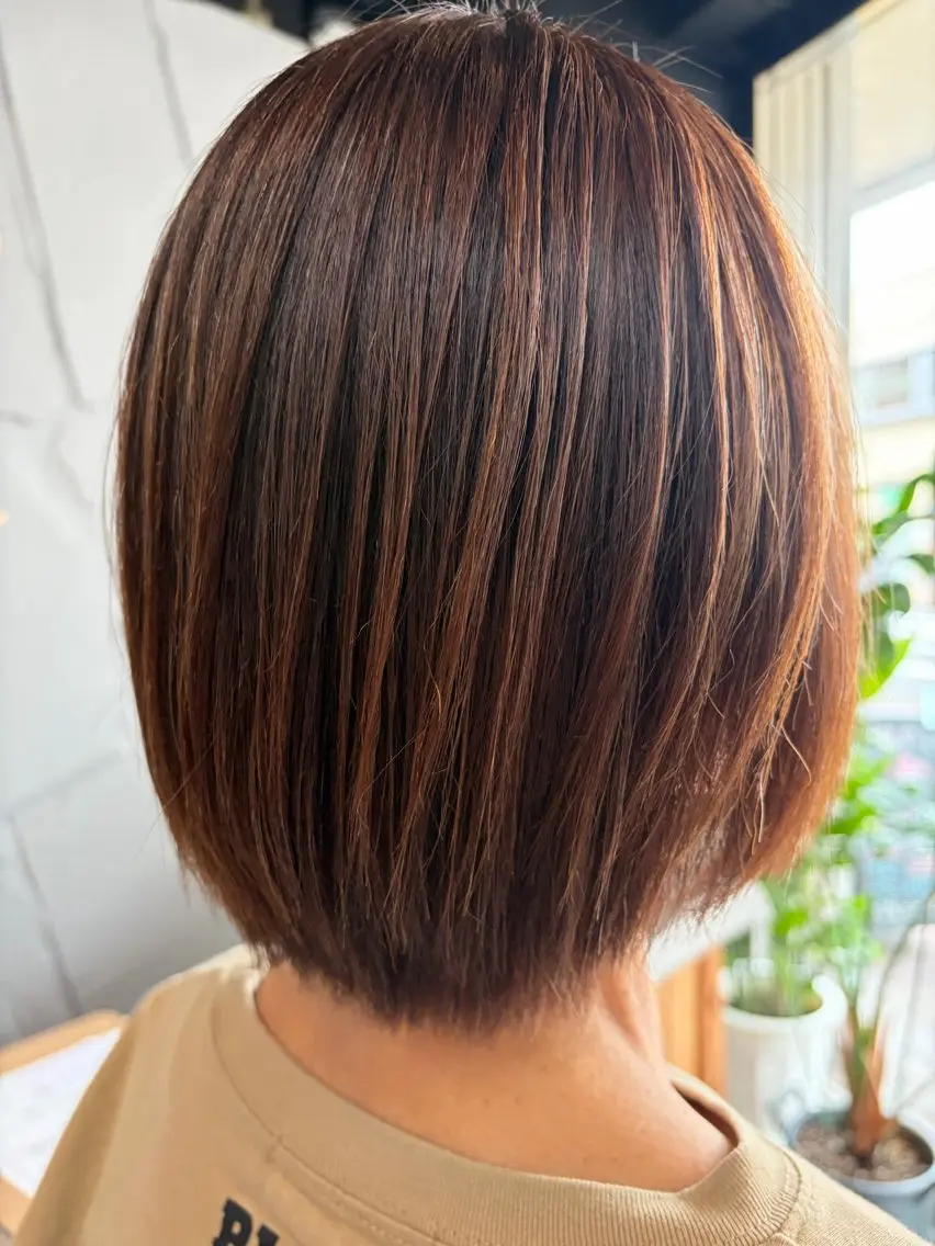 ミディアム 縮毛矯正 カット ヘアカラー 縮毛矯正 森 まりのヘアスタイル