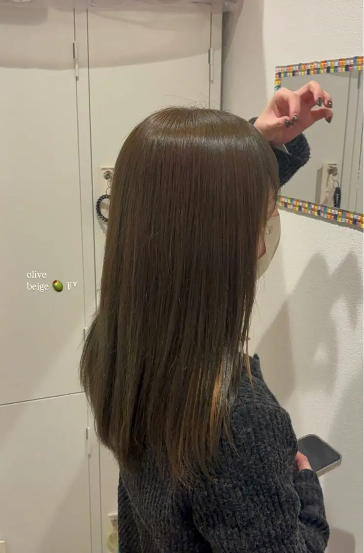 カラー ベージュカラー オリーブベージュ 後藤 明香里のヘアスタイル