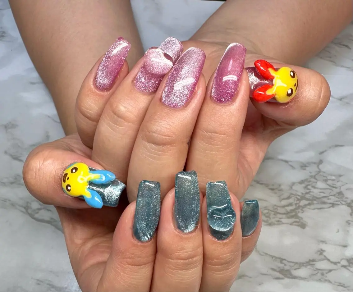ネイル アートネイル マグネットネイル 夏ネイル Mai’s nailのネイルデザイン