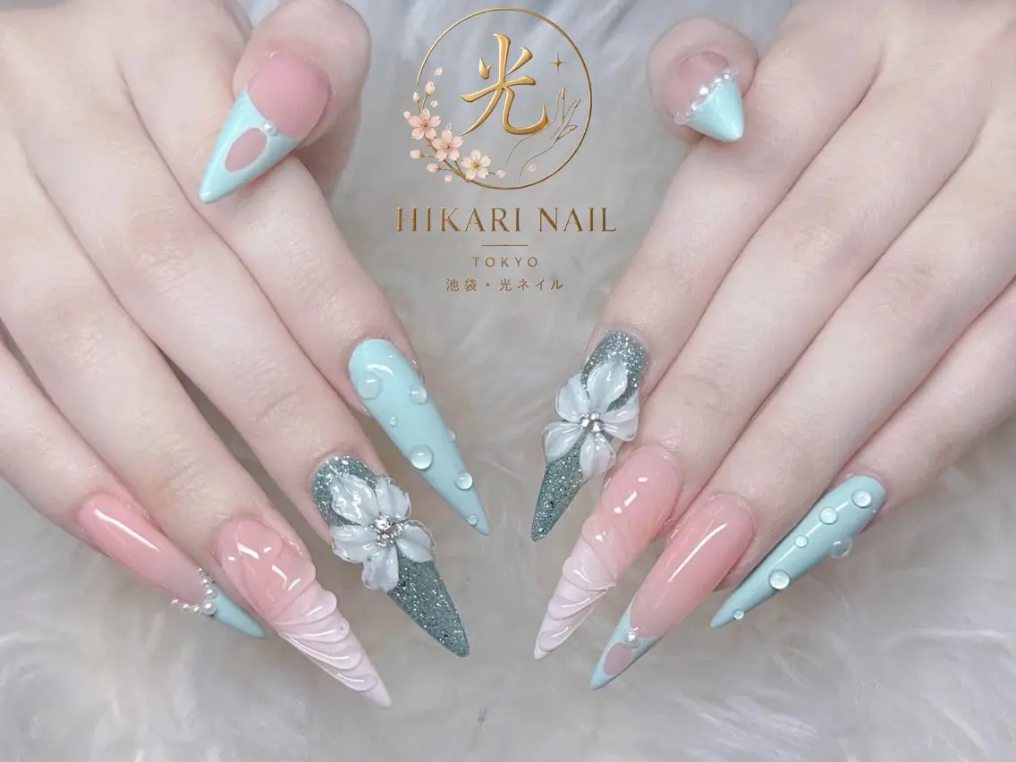 ネイル チークネイル 長さ出し フレンチネイル ガーリー ハロウィン ハンドネイル HikariNail Ikebukuroのネイルデザイン