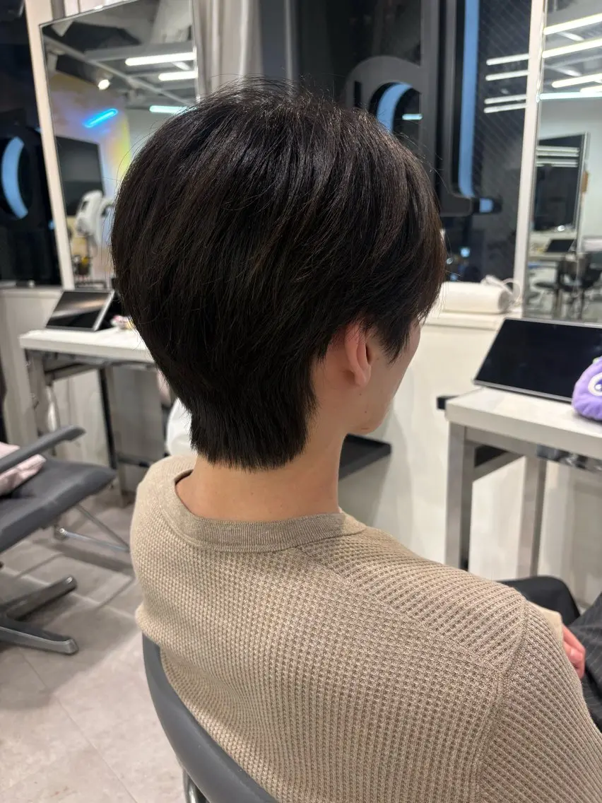 ショート メンズ カット 透明感ツヤカラー🐤 カットモデル🐤ソナのヘアスタイル