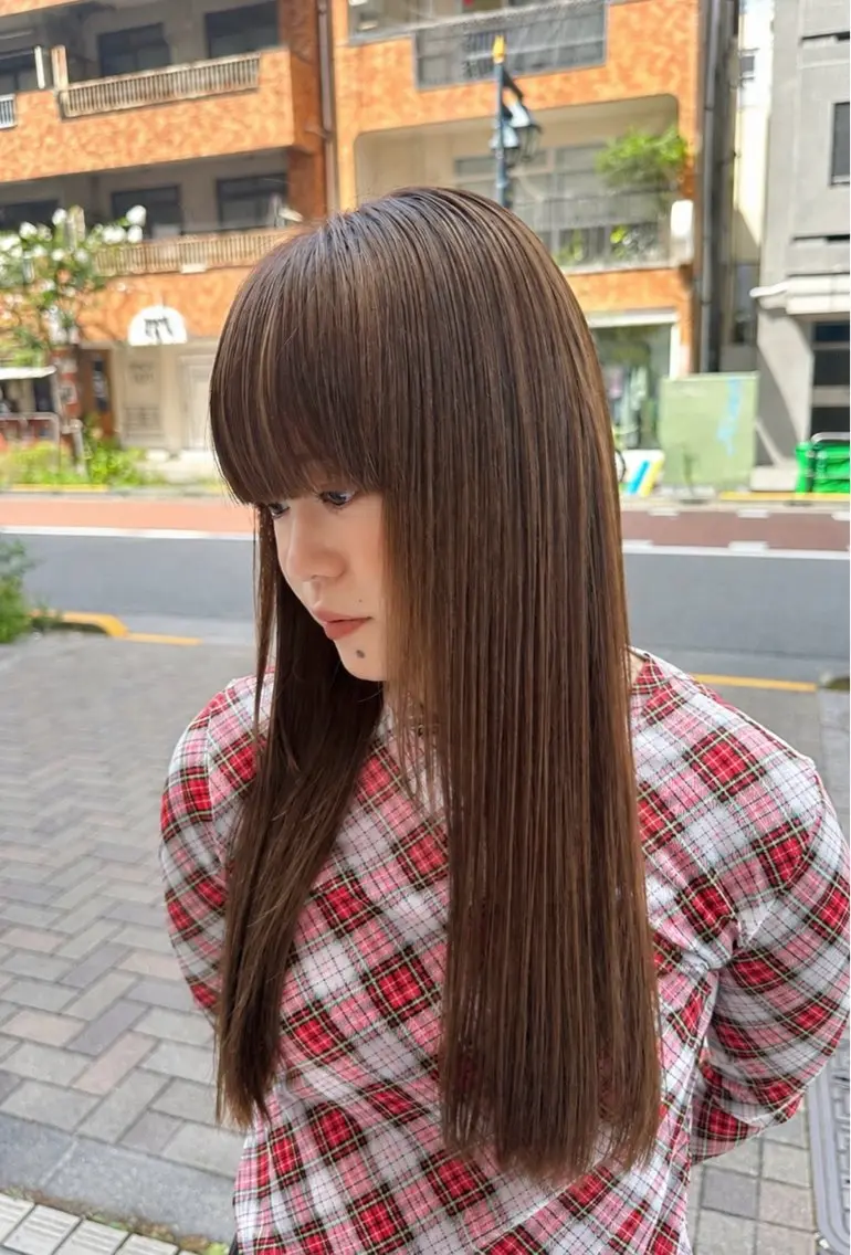ロング ヘアカラー 艶カラー/暖色カラー /キナリ💥のヘアスタイル