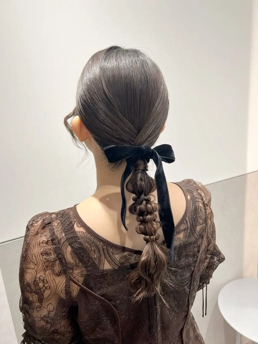 セミロング カラー ヘアアレンジ ヘアセット 新宿color🐝 AYAKA🌈💖のヘアスタイル