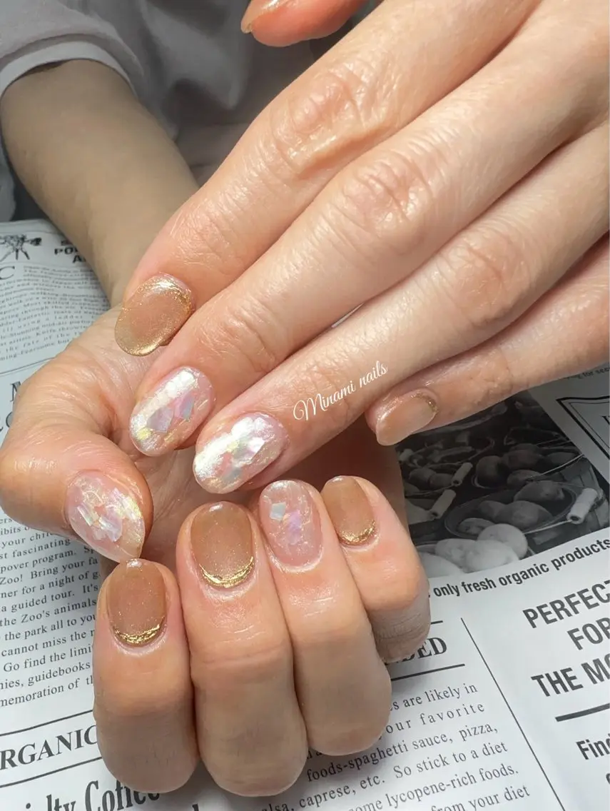 ネイル アートネイル ガーリー キラキラネイル 韓国ネイル マグネットネイル ハンドネイル Minami Nailsのネイルデザイン