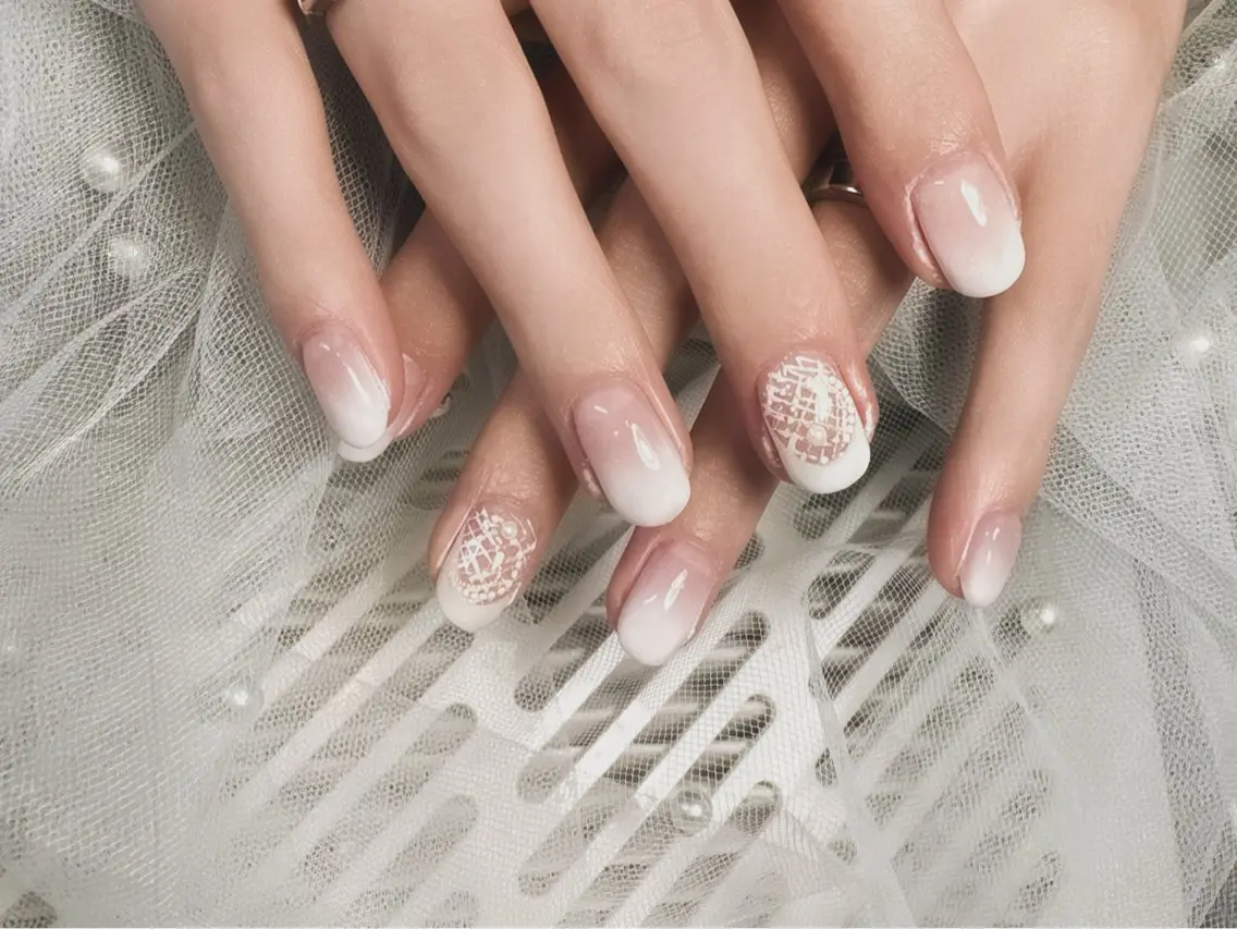 ネイル フレンチネイル ジェルネイル グラデーション レース ハンドネイル フットネイル 港北駅徒歩７分 nail salonのネイルデザイン