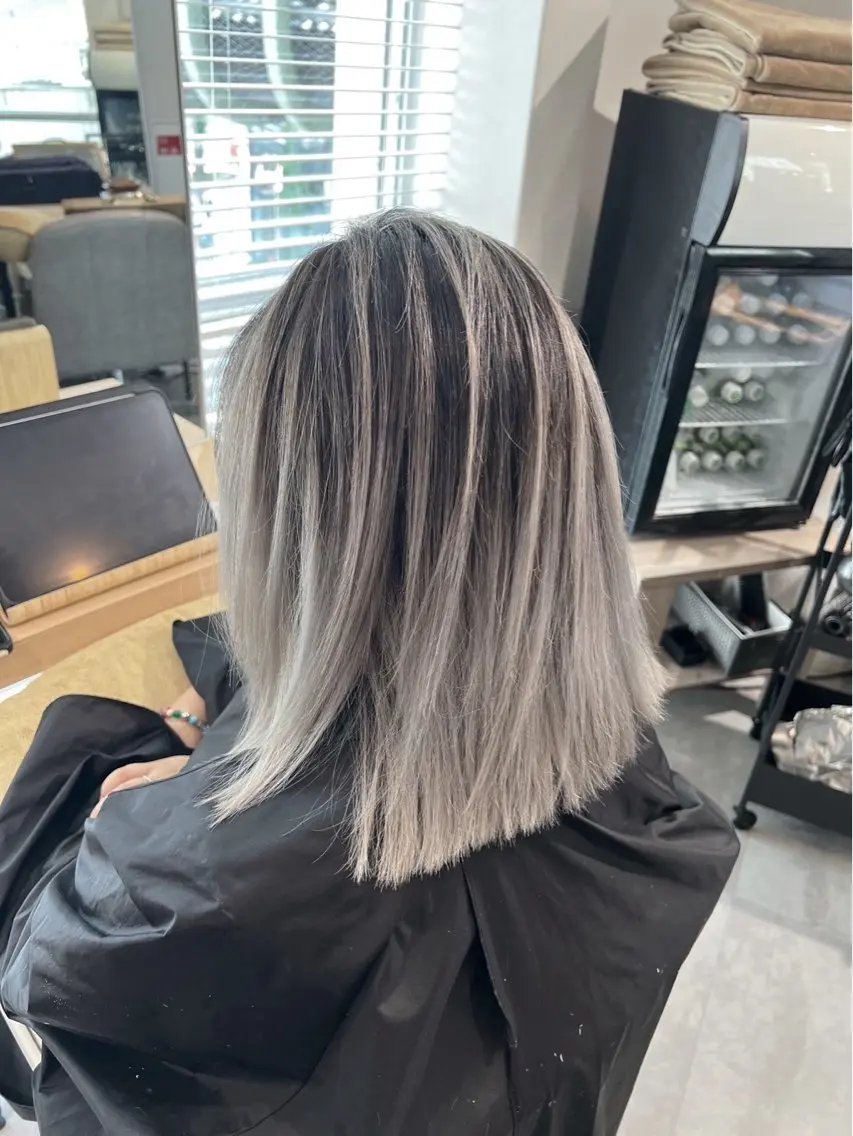 ショート カラー バレイヤージュ シルバー ホワイトシルバー レイヤーカット 指名数No.1 /NAOYAのヘアスタイル