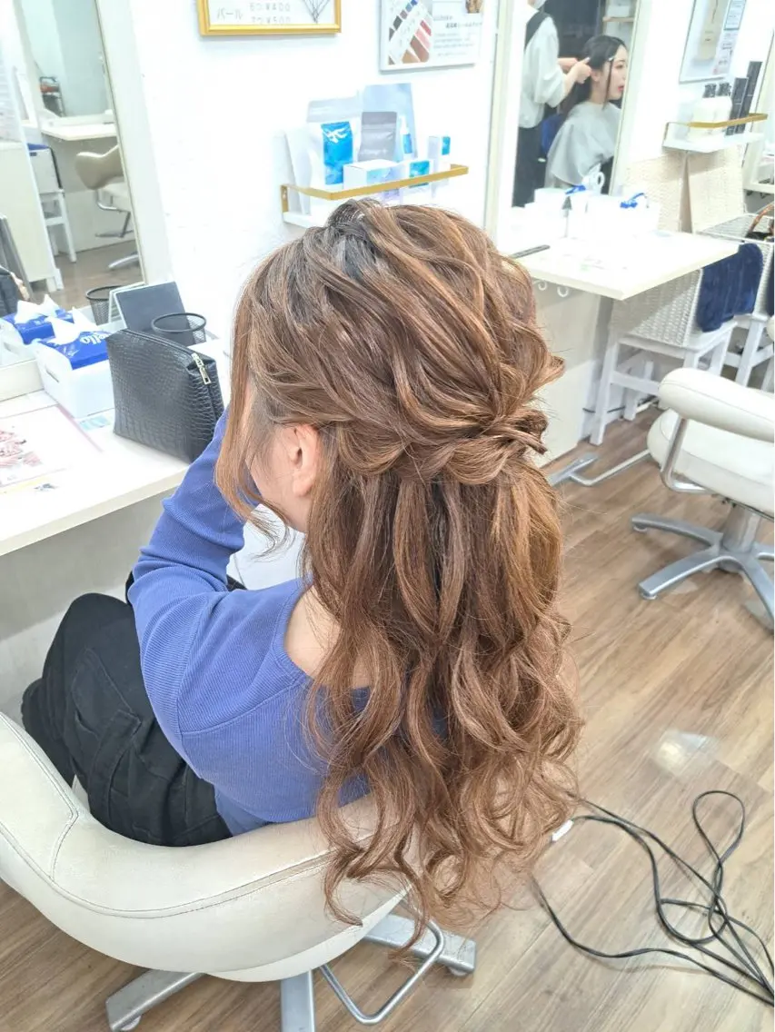 ロング ヘアセット GLOSS 心斎橋 山上のヘアスタイル