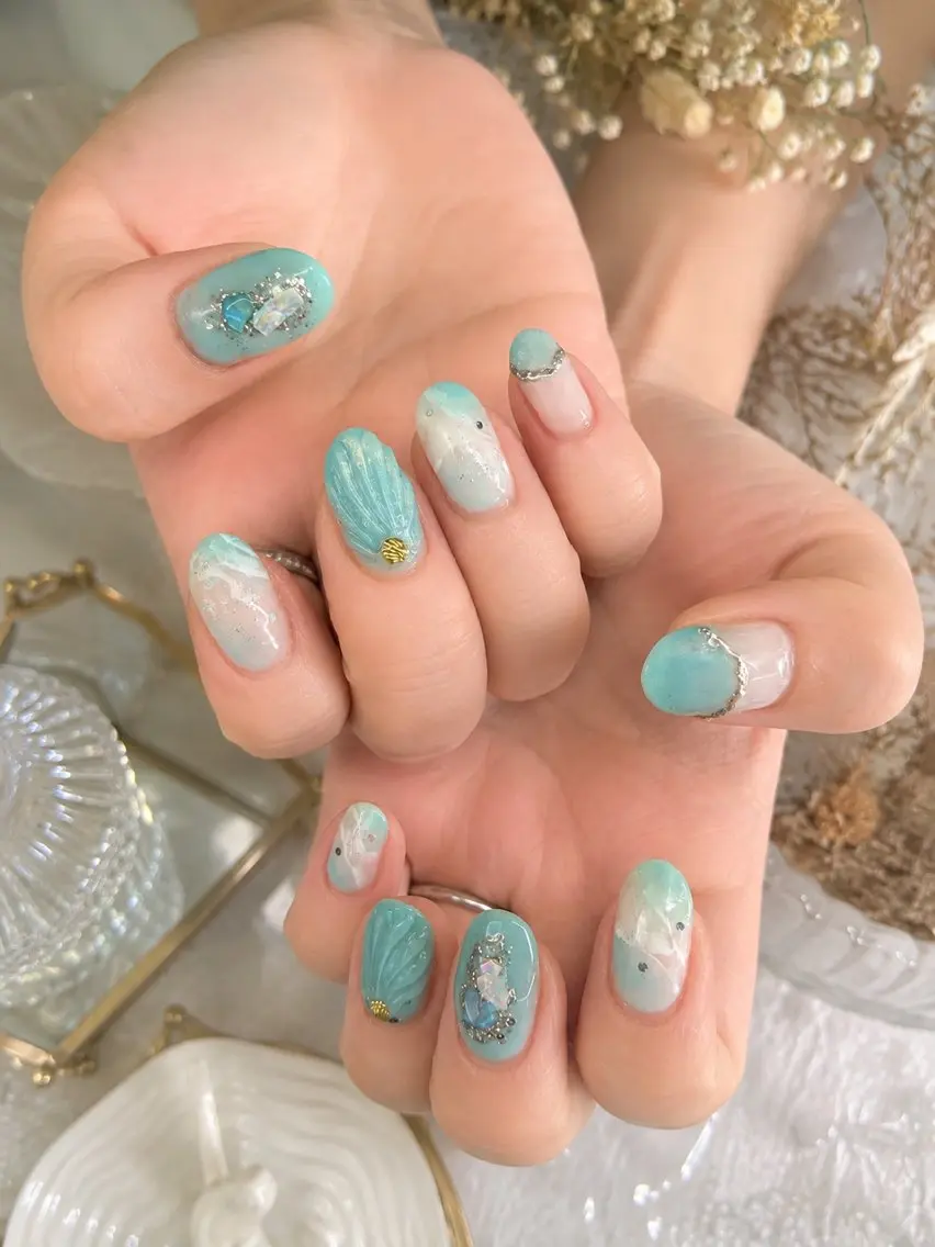 ネイル ラメ(グリッター) フットネイル Salon Aiki 優佳のネイルデザイン