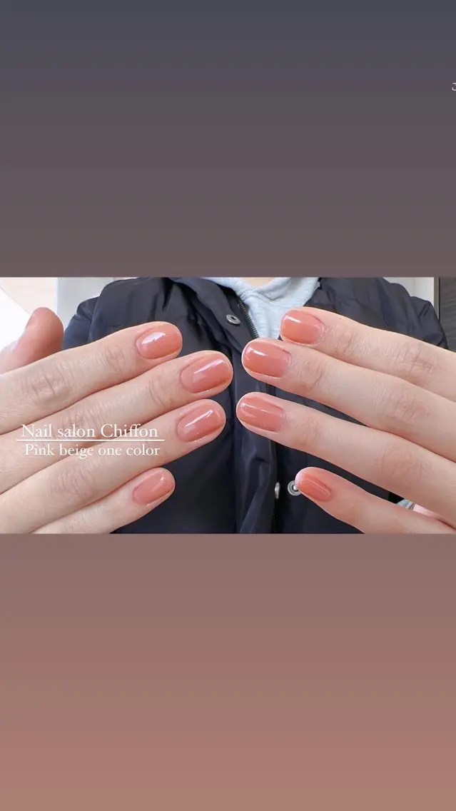 ネイル ピンク ピンクベージュ Nail salon Chiffonのネイルデザイン