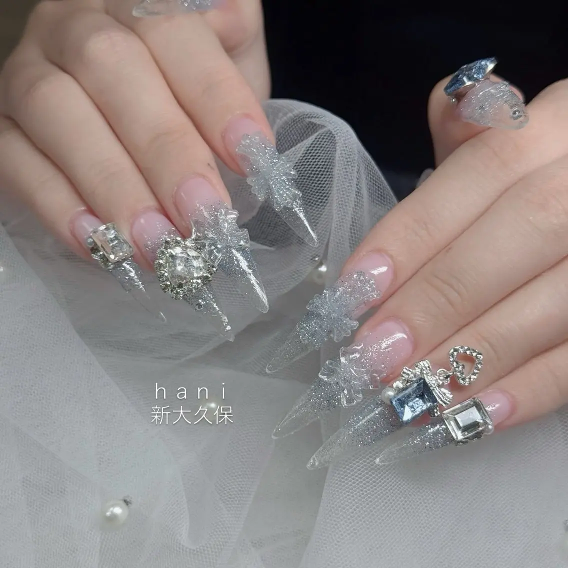 ネイル フットネイル フレンチネイル グラデーション 韓国ネイル ロングネイル ハンドネイル Hani Nail Salonのネイルデザイン